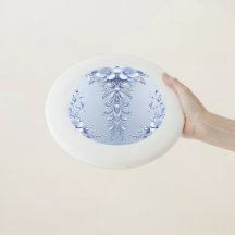 Blue Ornate Flowers Frisbee