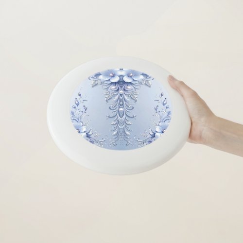 Blue Ornate Flowers Frisbee