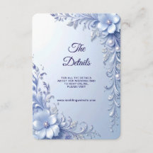 Blue Ornate Flowers with Pearls Detail Enclosure
