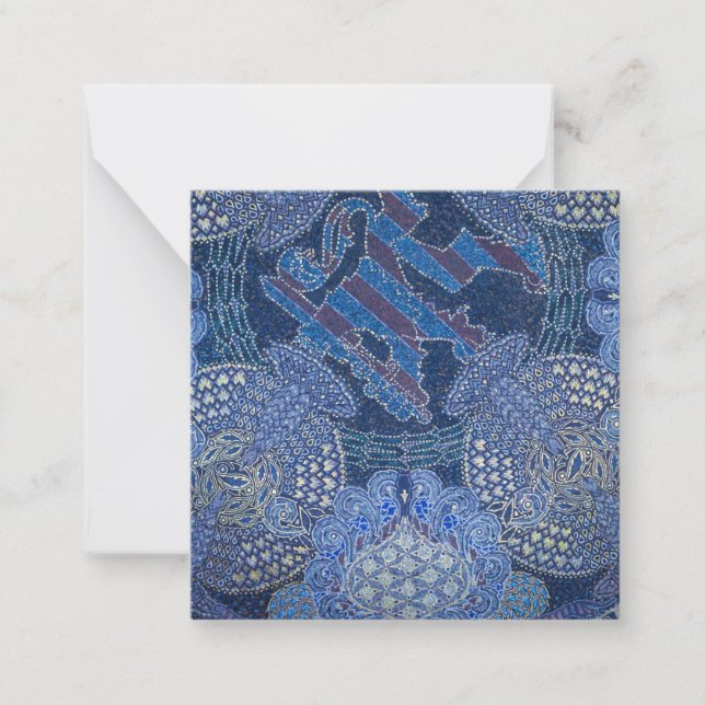 Blue Ornate Mosaic Art, Germany Note Card (Front)