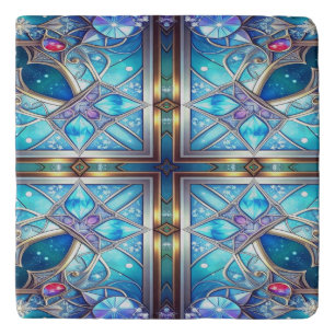 Blue Ornate Trivet