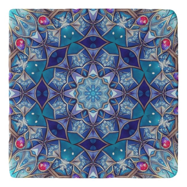 Blue Ornate Trivet (Front)