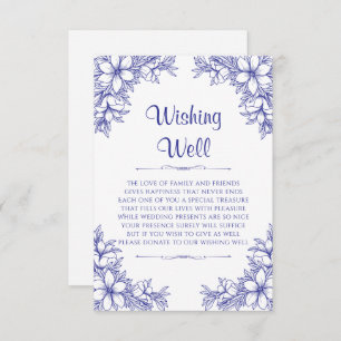 Blue Ornate Wedding Wishing Well Enclosure Card