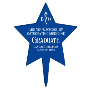 Blue Osteopathic Medical Graduation Party Star Cake Topper