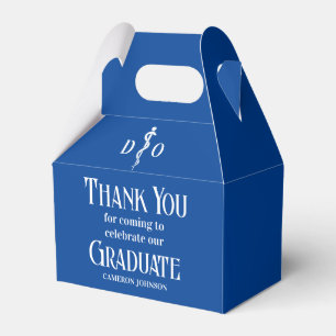 Blue Osteopathic Medical School Graduate Party Favor Boxes