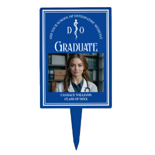 Blue Osteopathic Medical School Graduation Party Cake Topper