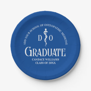 Blue Osteopathic Medical School Graduation Party Paper Plates