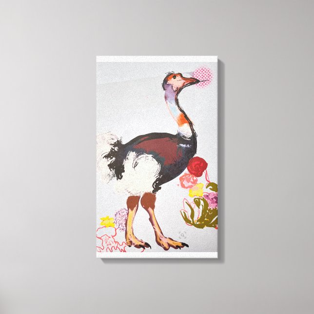 Blue OSTRICH  Canvas Print (Front)