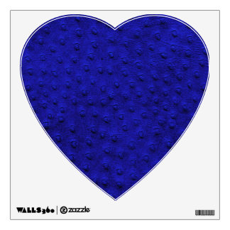Blue Ostrich Leather Print Heart Wall Decal