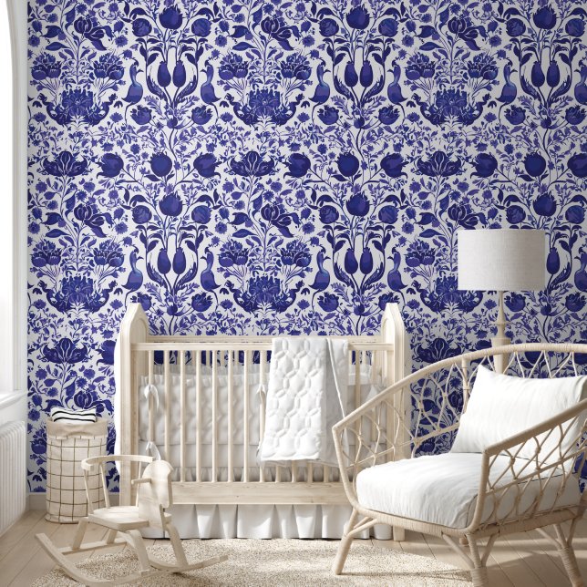 Blue Ottoman China Tiles Wallpaper (Kids)