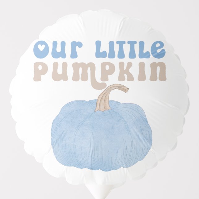 Blue Our Little Pumpkin Birthday Balloon (Front)