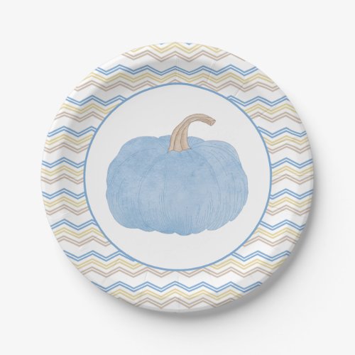 Blue Our Little Pumpkin Paper Plates