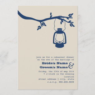 Blue Outdoors / Camping Rehearsal Dinner Invite