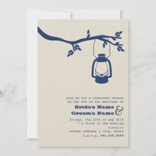 Blue Outdoors  Camping Rehearsal Dinner Invite
