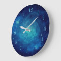 Blue Outer Space Galaxy Large Clock | Zazzle