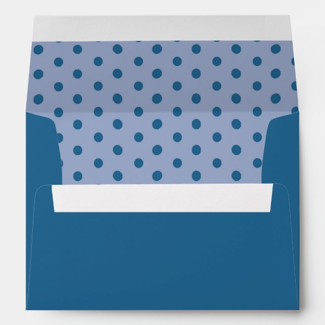 Blue Outside Light Blue Polka Dot Inside Envelope (Back (Bottom))