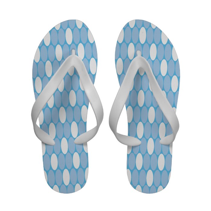 Blue Oval Dots Pattern Sandals