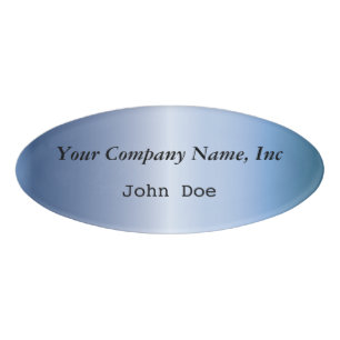 Blue Oval Employee Name Tag