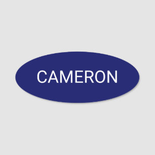 Blue Oval Name Tag Badge Pin or Magnetic 3 inch