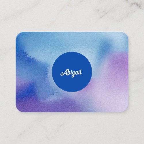 Blue Ovale Watercolor Business Card