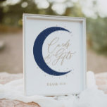 Blue Over the Moon Baby Shower Cards and Gifts Poster<br><div class="desc">Show friends and family where to leave their cards and gifts at your baby shower with this 'over the moon' themed sign.</div>