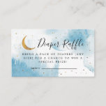 Blue Over The Moon Baby Shower Diaper Raffle  Enclosure Card