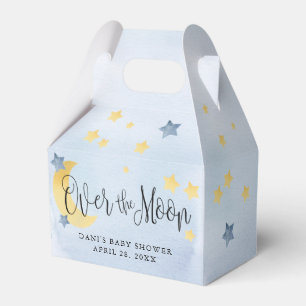 Blue Over the Moon, Baby Shower Moon Stars Favor Boxes