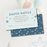 Blue Over the Moon Diaper Raffle Enclosure Card