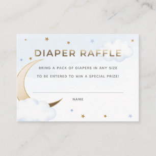 Blue Over the Moon Diaper Raffle Insert Card