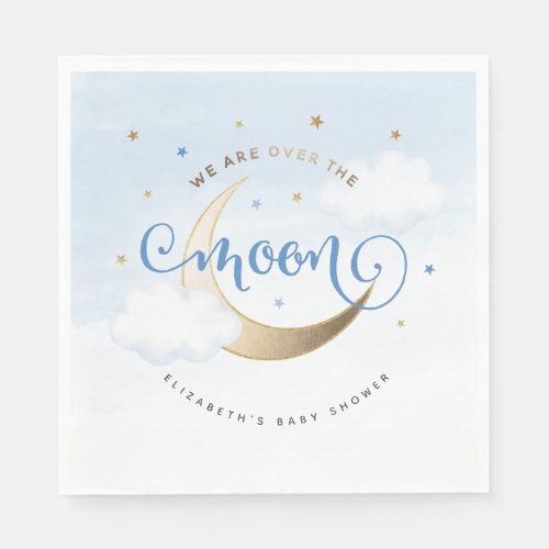 Blue Over the Moon Paper Napkins