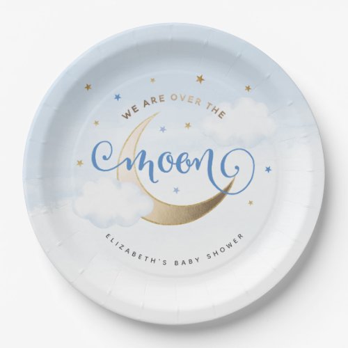 Blue Over the Moon Paper Plates