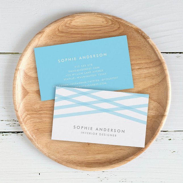 Blue Overlapping Lines Business Card (Creator Uploaded)