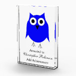 Blue Owl Award<br><div class="desc">Owl Award. This Owl design makes a perfect gift for any Owl lover. Customizable with any text of your choice. Design © www.justbyjulie.com</div>