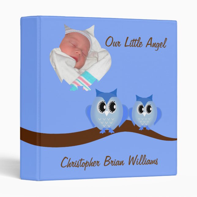 Blue Owl Baby Book Binder (Front/Spine)