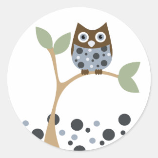 Blue Owl Baby Classic Round Sticker