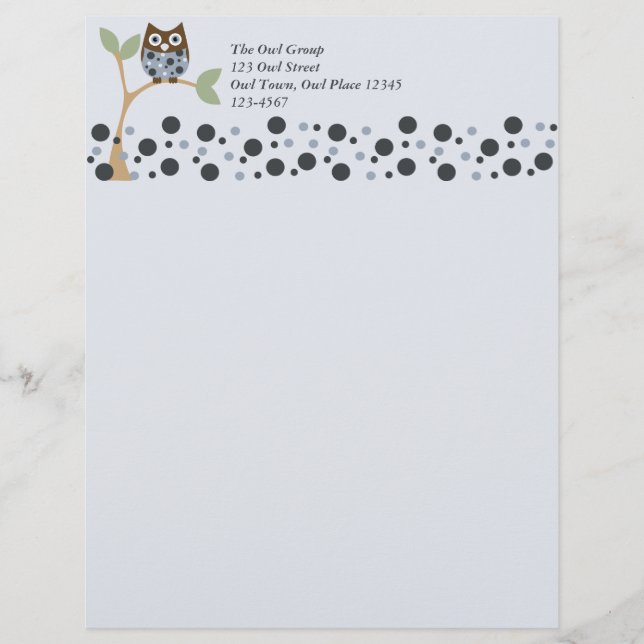 Blue Owl Baby Letterhead (Front)