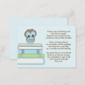 Blue Owl Baby Shower Book Insert Request Card (Front/Back)