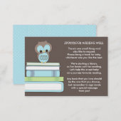Blue Owl Baby Shower Book Insert Request Card (Front/Back)