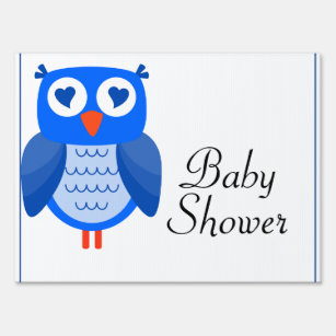 Blue Owl Baby Shower Yard Sign