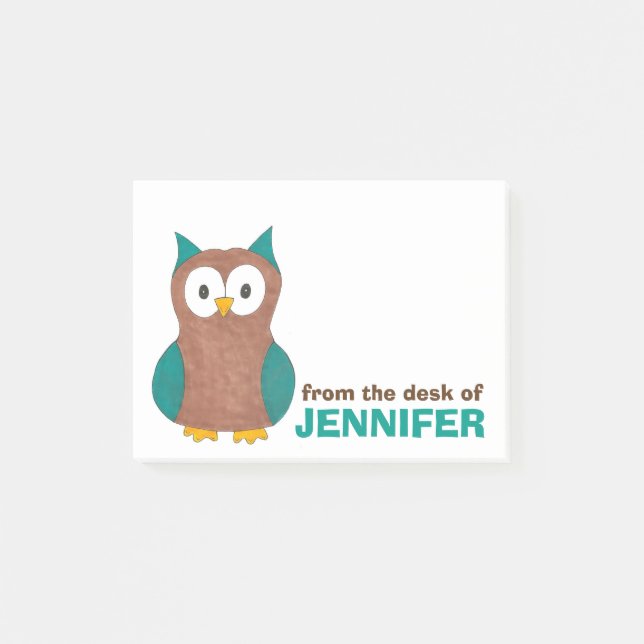 Blue Owl Bird A Note From Personalized (Front)