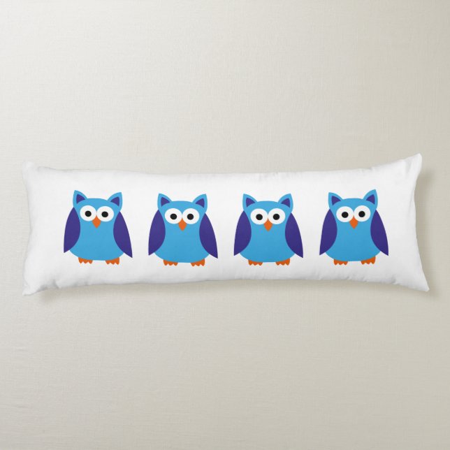 Blue owl cartoon body pillow (Back)