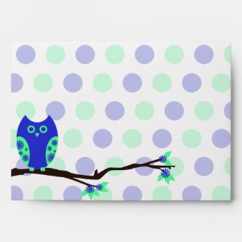 Blue Owl Custom A7 Envelope by Joyful_Expressions at Zazzle