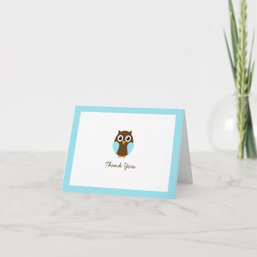 Blue Owl Custom Folded Thank You Cards