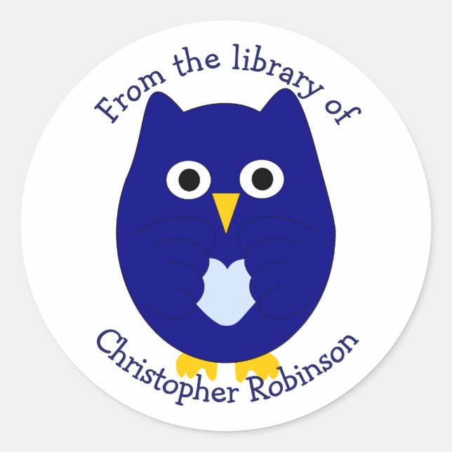 Blue Owl Design Bookplate (Front)