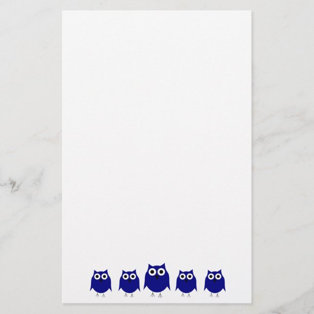 Blue Owl Design Stationery (Front)