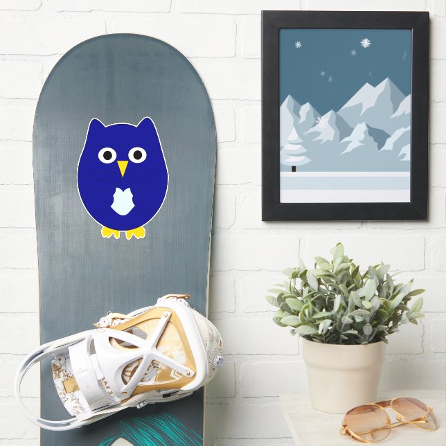 Blue Owl Design Sticker (Snowboard)