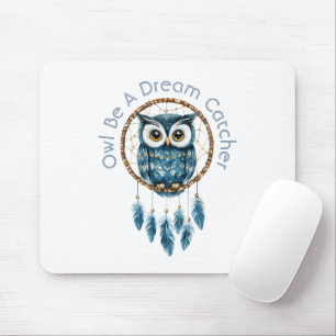 Blue Owl Dream Catcher Mouse Pad