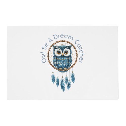 Blue Owl Dream Catcher Placemat