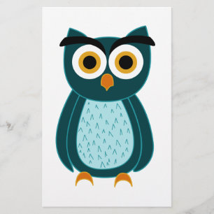 Blue Owl Illustration Stationery