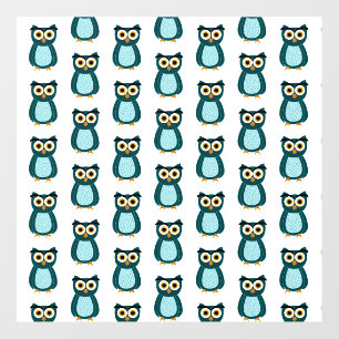 Blue Owl Illustration Wall Decal